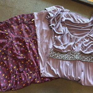 Bundle of Two Dresses purple Flutter Sleeves size small